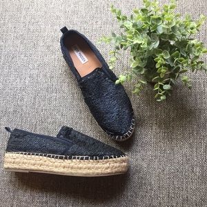 Steve Madden navy sequined slip-on espadrilles